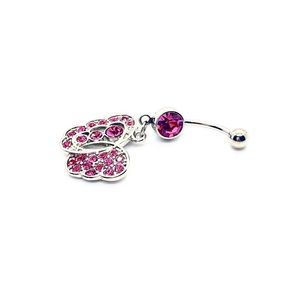 Belly Ring pink butterfly